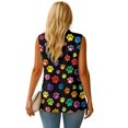 thumbnail image 3 of Psesaysky Women Single Button Vest Crop Colorful Puppy Paws Print Sleeveless V Neck Lightweight Waistcoat with Pockets Trendy Blazers for Women, Size S, 3 of 6