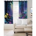 thumbnail image 2 of Forests Blackout Curtains 96 Inch Length Oil Painting Spring Colored Flowers Shiny Forest Thermal Insulated Window Curtain Window Drapes 2 Panels for Bedroom Living Room 52"Wx96"L, 2 of 9