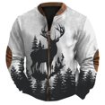 thumbnail image 4 of Telankuip Zipper up Christmas Sweatshirts for Men Fashion Xmas Graphic Print Full Zip Sweatshirt Jackets Long Sleeve Patch Stand Collar Loose Fall Winter Warm Pullover Tops Grey XXXL, 4 of 4