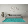 thumbnail image 3 of Ahgly Company Indoor Square Oriental Turquoise Blue Industrial Area Rugs, 5' Square, 3 of 4