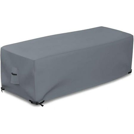 Covers & All FPRE-M-Grey-02 12 oz Waterproof Rectangular Fire Pit Cover Grey - 38 x 28 x 17 in.
