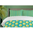 thumbnail image 4 of Ambesonne Ice Cream Duvet Cover Set, Lemon Flavor Face, 2-Calking, Teal Yellow, 4 of 7