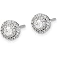 thumbnail image 2 of 14k White Gold Diamond Cluster Post Earrings - 7mm Natural Diamonds - 1.4gm, 2 of 5