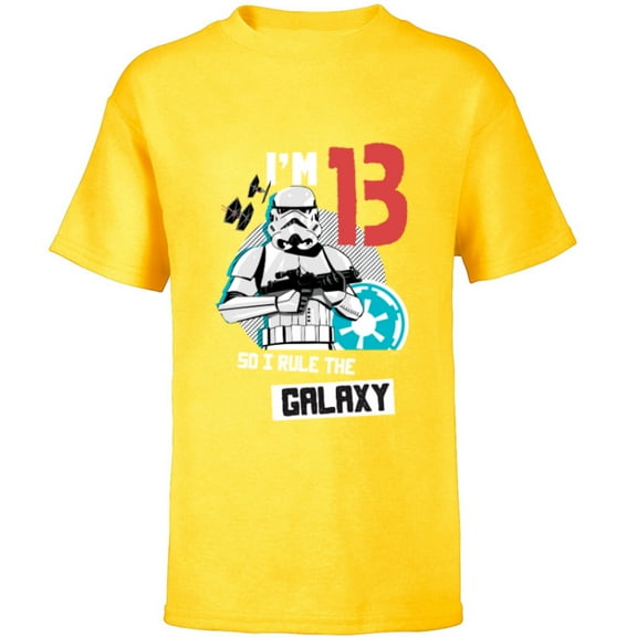 Star Wars Stormtrooper I’m 13 Birthday - Short Sleeve T-Shirt for Kids - Customized-Yellow