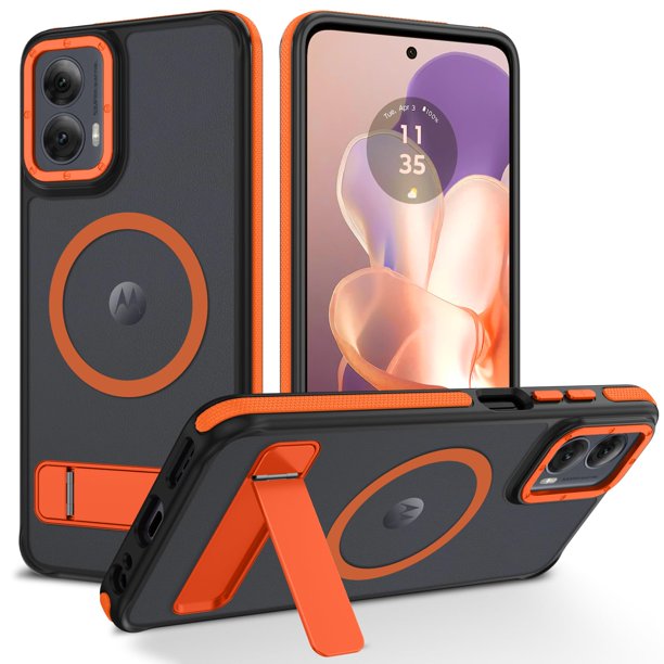 Funda magnética GUAGUA para Moto G Power 5G 2024 de 6.7 pulgadas, naranja