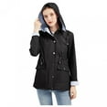 thumbnail image 4 of Taqqpue Plus Size Rain Jackets for Women Waterproof Lightweight Hooded Rain Coat Trench Coats Active Outdoor Solid Color Zipper Pockets Lined Windbreaker Travel Jackets Mountaineering Suit, 4 of 9