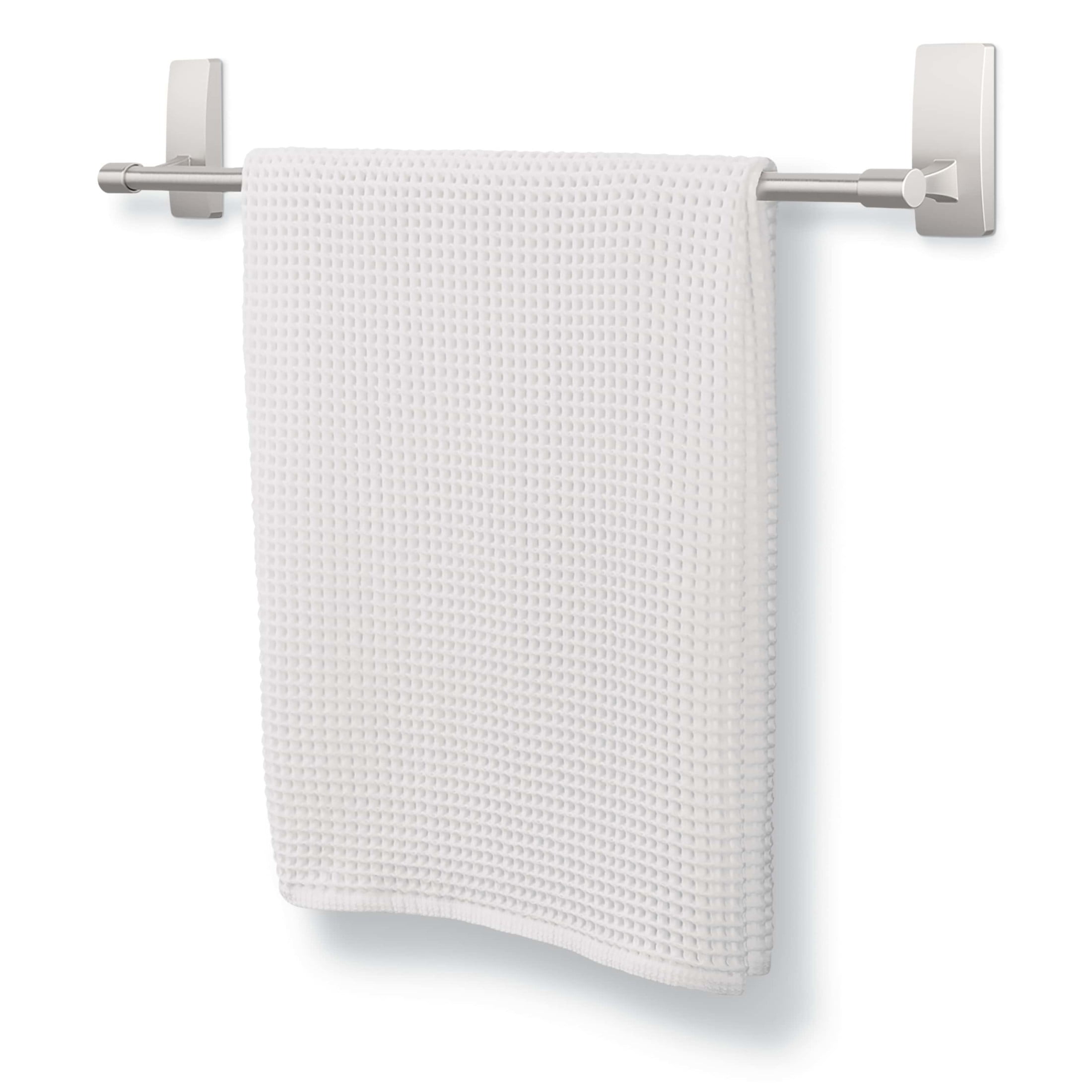 Command Bath Satin Nickel Towel Bar, Holds 10 lbs, 4 Large Strips