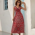 thumbnail image 5 of Bandana Style Print Dress Fashion Boho Beach Long Dresses Female Party Printed Maxi Dress, 5 of 9