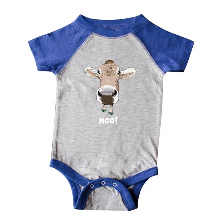 

Inktastic Moo! Cute Brown Holstein Cow Gift Baby Boy or Baby Girl Bodysuit