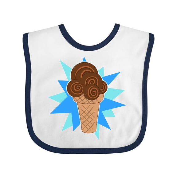 Inktastic Ice Cream Cone Chocolate Boys or Girls Baby Bib