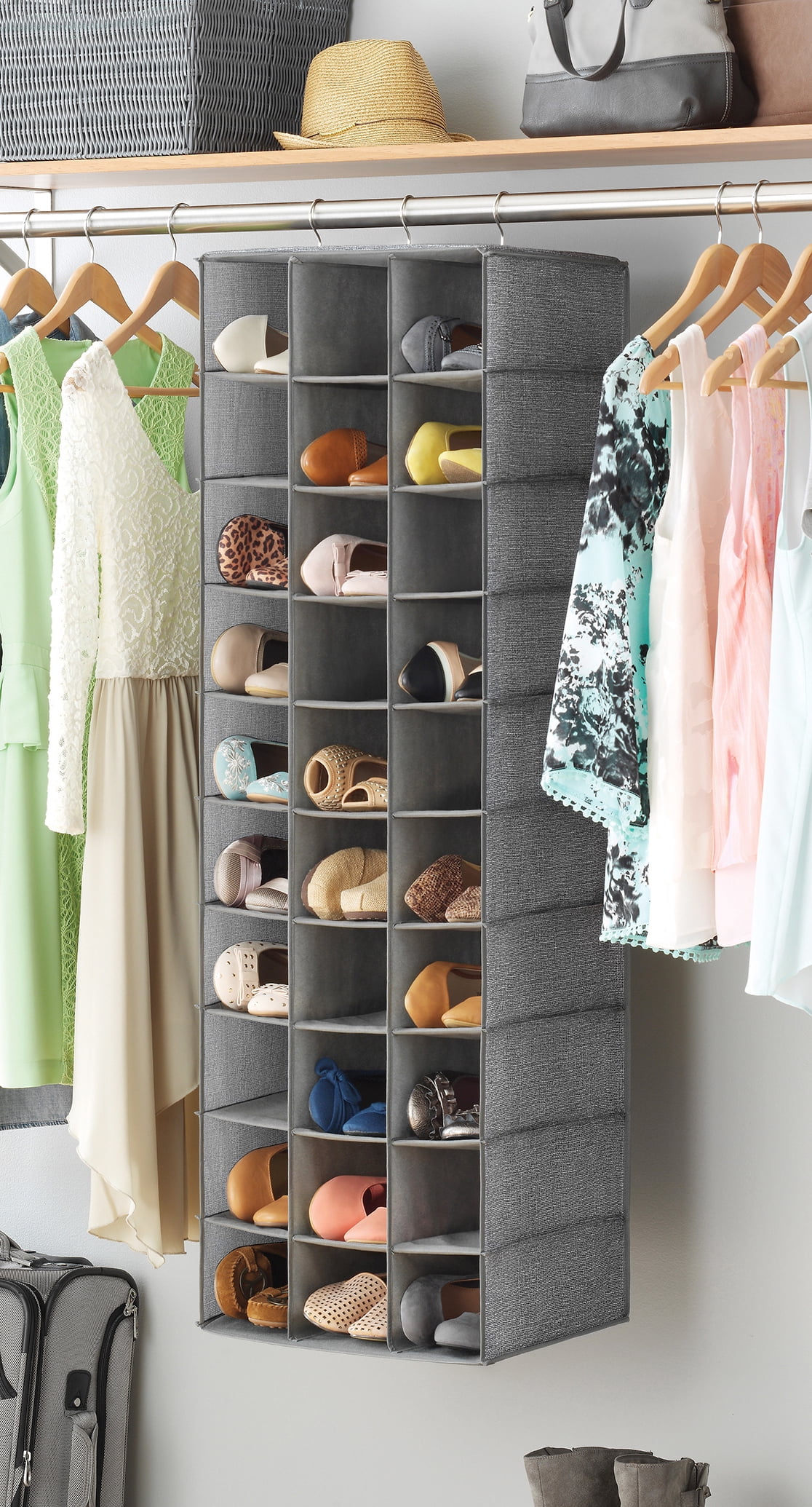walmart hanging shoe organizer on Whitmor Hanging Shoe Shelves Gray Walmart Com Walmart Com