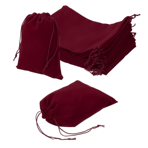 Uxcell 12 Pcs Bolsa de Terciopelo con Cierre de Cordón, 6.7 x 9 Pulgadas Bolsas de Terciopelo para Joyas, Regalos para Fiestas de Boda, Empaquetado y Almacenamiento de Joyas, Burdeos