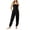 Black, variant on Womens Strapless Tube Top Harem Jumpsuits High Waisted Joggers Soft Knit Ruched Casual Romper Long Pants