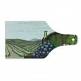 thumbnail image 1 of Wine Cutting Board, Landscape with Views of Vineyards Grapes Leaves Drink Cask Agriculture Field Farm, Decorative Tempered Glass Cutting and Serving Board, Wine Bottle Shape, Multicolor, by Ambesonne, 1 of 1