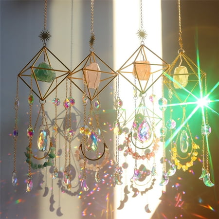 

BetterZ Sun Catcher Decorative Spiritual Consolation Faux Crystal Layout Props Hanging Wall Pendant Home Decor