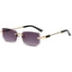 thumbnail image 5 of Rimless Sunglasses Rectangle Fashion Popular Women Men Shades Small Square Sun Glasses For Female male Summer Traveling Oculos, 5 of 5