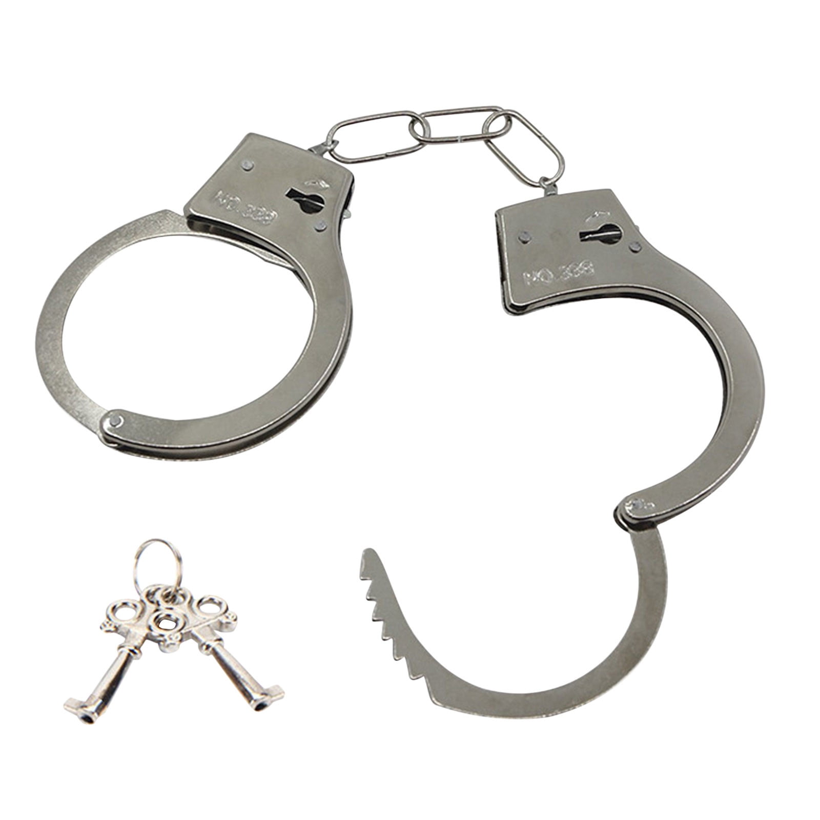 A Pair of Realistic Metal Handcuffs & Keys for Fancy Dress etc New & Boxed 