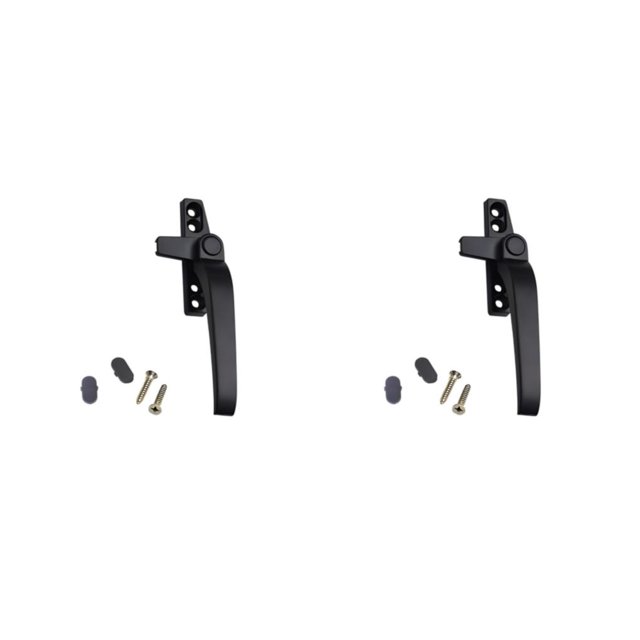 stanreset 1/2/3/5 Window Handle Home Hardware Lever Casement Locking Handles Convenience Balcony Handily Install Decorative Cap Gray Rustproof Right Black 2PCS