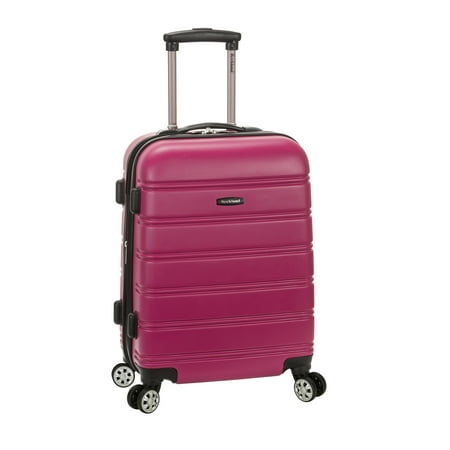 Rockland Melbourne 20" Expandable ABS Carry On Spinner Suitcase - Magenta