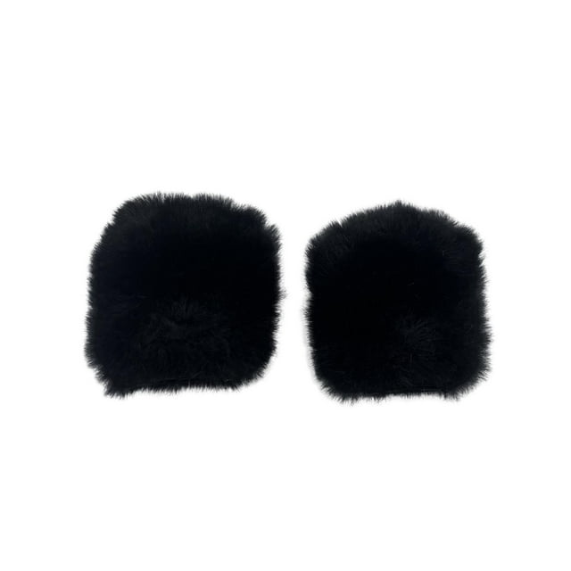 Paravientos de micrófono, cubierta peluda, protector de viento portátil para presentaciones en el escenario Negro 1 par