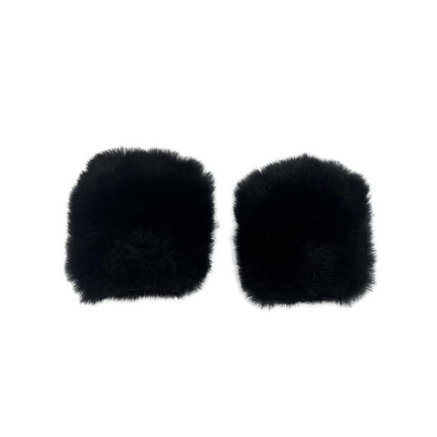 Paravientos de micrófono, cubierta peluda, protector de viento portátil para presentaciones en el escenario Negro 1 par