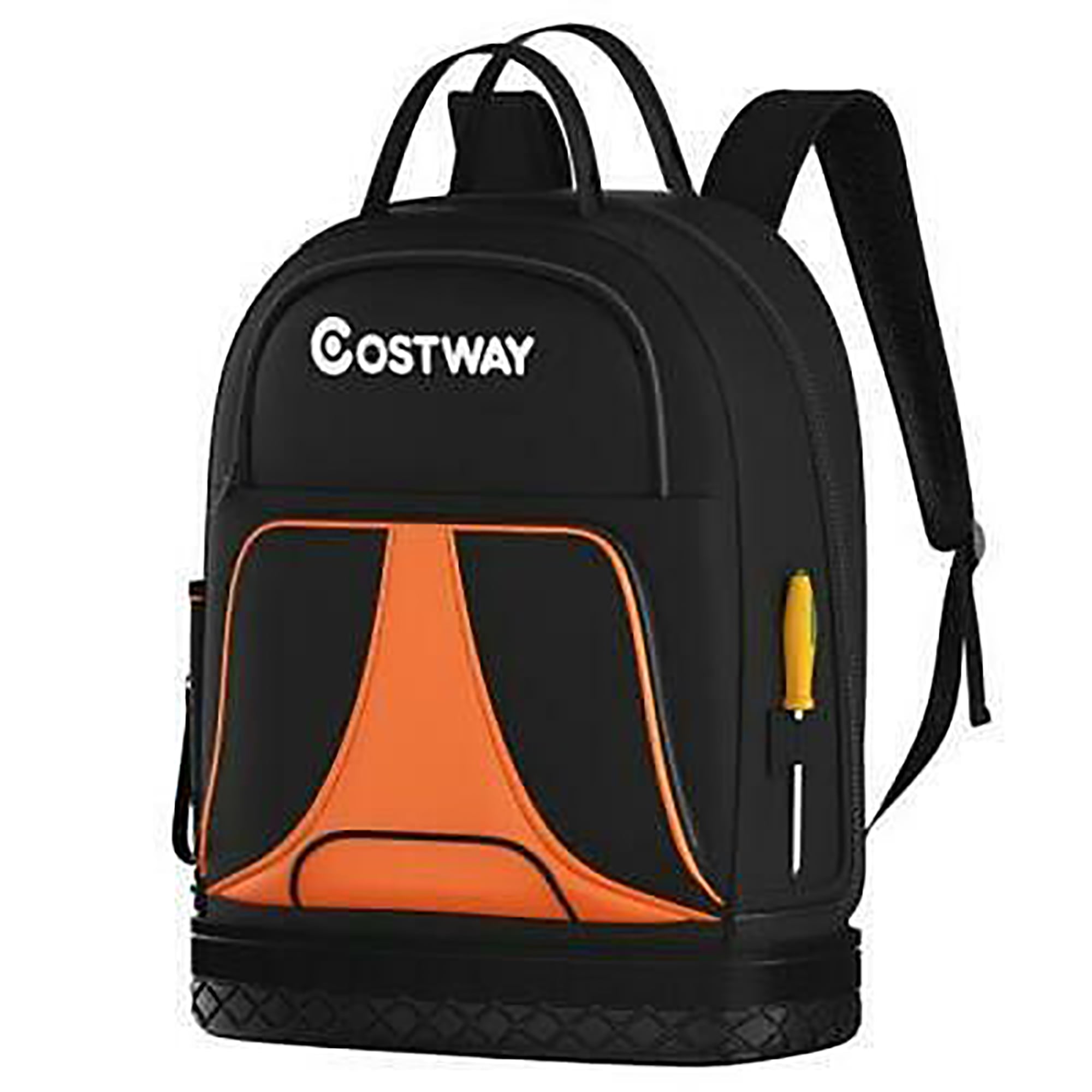 Costway 48-Pocket Heavy-Duty Tool Backpack Padded Back Support 