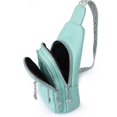 thumbnail image 3 of Sling Bag for Women, Crossbody Fanny Packs PU Leather Crossbody Bags Chest Bag Multiple Pockets Belt Bag Purse with Adjustable Strap 30cm(Green), 3 of 5