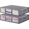 thumbnail image 1 of ZHAOCHENG Paquete de 2 Bolsas de Almacenamiento Plegables 40L con Ventana Transparente Gris, 1 of 5