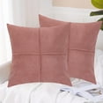 thumbnail image 5 of Pack of 2 18 X 18 inch leather throw pillows, hand sewn faux leather decorative throw pillow cases, sofa bed living Room Garden home decor-Pink, 5 of 5