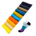 thumbnail image 4 of SPRING PARK 5 Pairs/Set Men Women Unisex Color Block Strips Soft Breathable Sweat Absorbent Low Cut Ankle Socks, 4 of 7