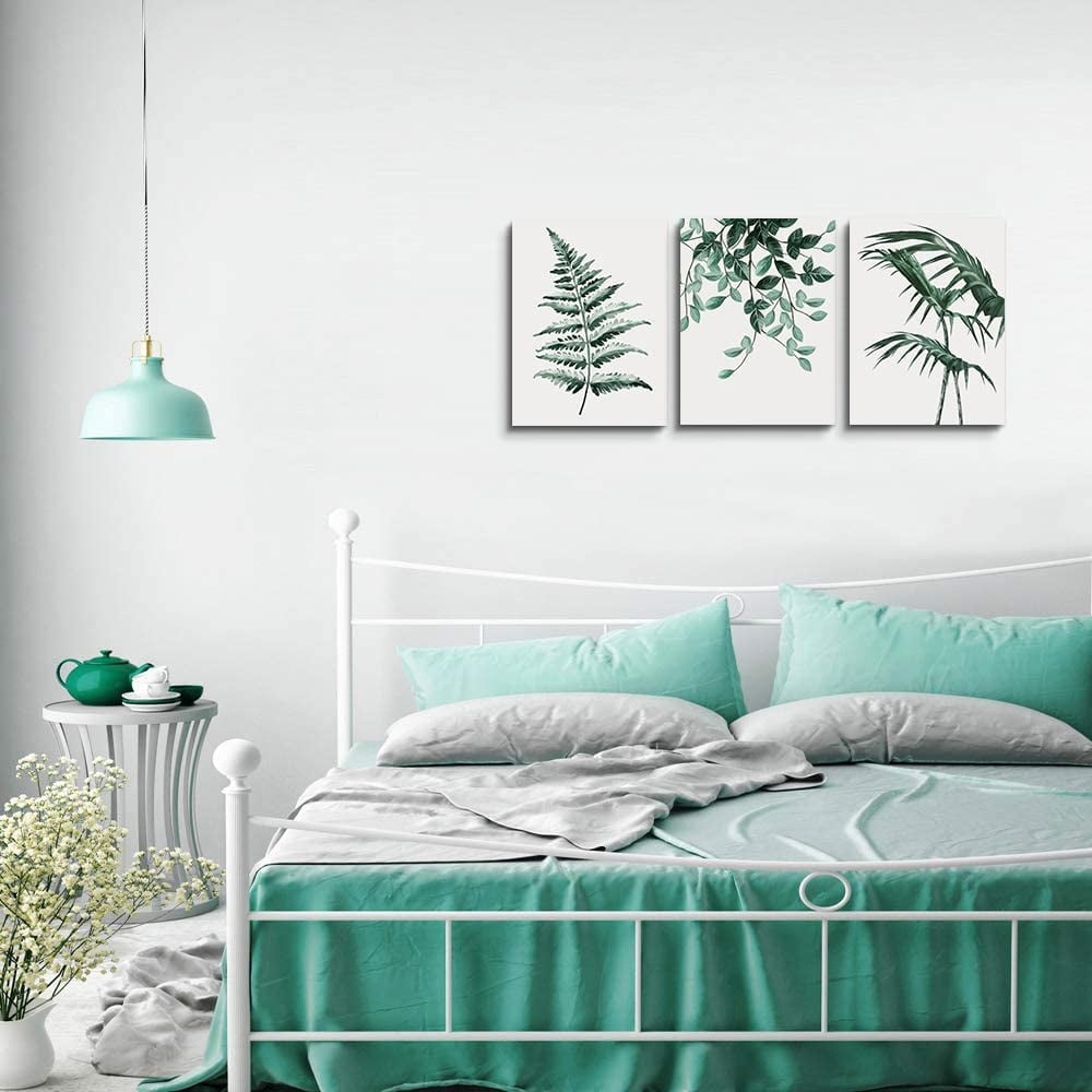 Bedroom Wall Decor Canvas Wall Art For Living Room Modern Wall Decorations For Kitchen Green Plant Canvas Painting Office Canvas Art Farmhouse Wall Pictures Artwork Bathroom Home Decoration 3 Pieces
