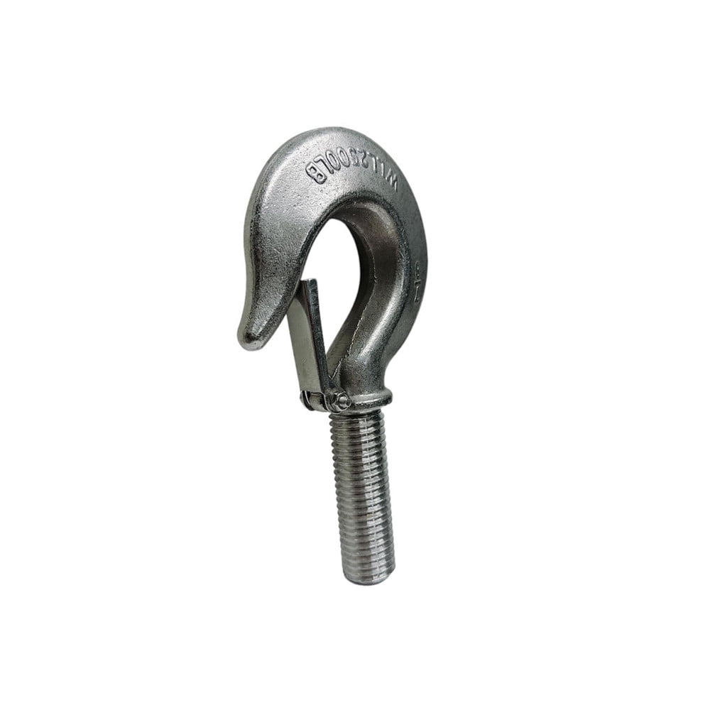 Marine 7/8" Threaded Shank Hook Drop Forged Hook 2500Lb WLL Stainless Steel 4Pcs