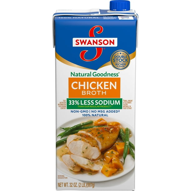 Swanson Natural Goodness Lower Sodium Chicken Broth, 32 Ounce