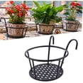 thumbnail image 2 of 1 Pcs Hanging Flower Pot, Iron Art Hanging Baskets, Metal Flower Pots, Plant Pot with Hooks, Hanging Basket for Plant, Detachable, for Balcony, Fence or Single Brick Wall(Black), 2 of 7
