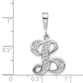 thumbnail image 3 of 14k White Gold Polished Filigree Initial L Pendant, 3 of 3