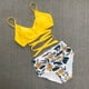 thumbnail image 5 of Conjuntos de bikini para mujer Traje de baño de dos piezas Cintura alta Cuello en V Torcido en la parte delantera Tirantes finos ajustables Traje de baño, 5 of 5