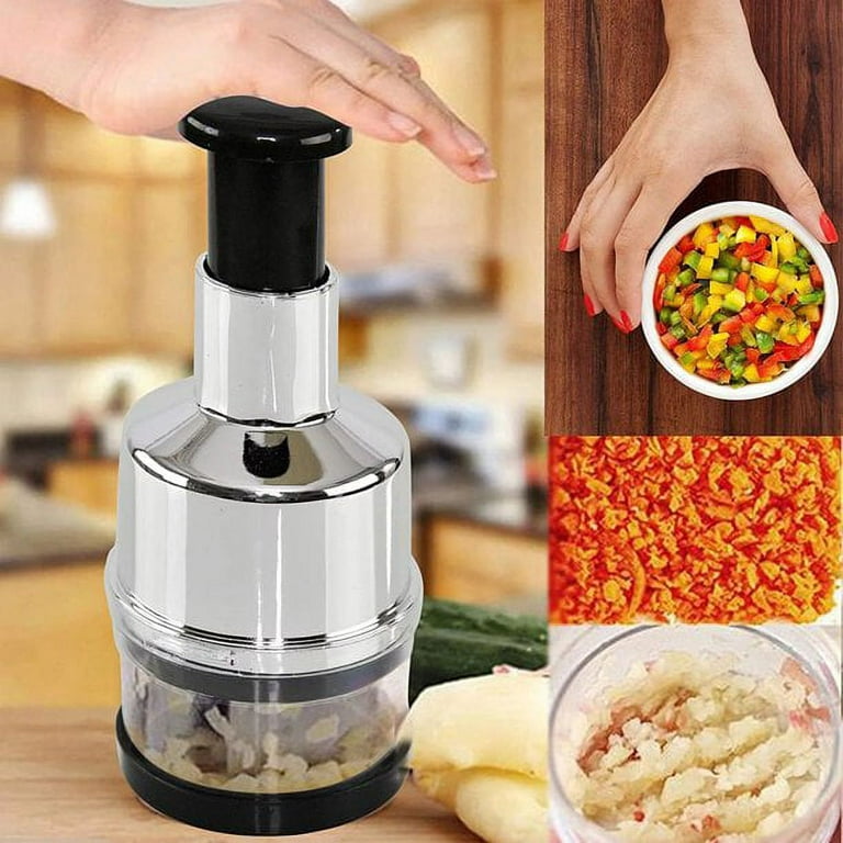 Bowling Shape Garlic Chopper Stainless Steel Food Processor Quick Powerful  Vegetable Shredder Dicer For Meat Fruits Herbs Onions