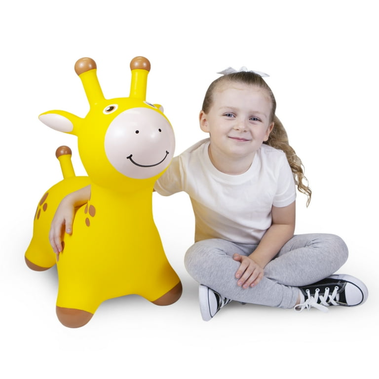 Waddle Giraffe Bouncer Inflatable Ride on Toy Yellow Walmart