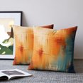 thumbnail image 2 of Orange Blue Teal Pillow Covers 16x16 Set of 2, Contemporary Simple Ombre Throw Pillow Covers Decorative Couch Cushion Cover, Microfiber Soft Square Pillowcases for Bedroom Living Room Sofa, 2 of 9