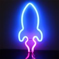 thumbnail image 1 of Rocket Neon Sign, Battery Operated or USB Powered LED Neon Sign Light for Party, Home, Wall Decoration Lamp Kids Gift, 1 of 4