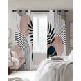 thumbnail image 2 of Boho Geometric Blackout Curtains for Bedroom, Modern Abstract Art Tropical Striped Room Darkening Window Drapes for Living Room, Thermal Insulated Grommet Curtains, 27.5x39 inch, 2 Panels, 2 of 9