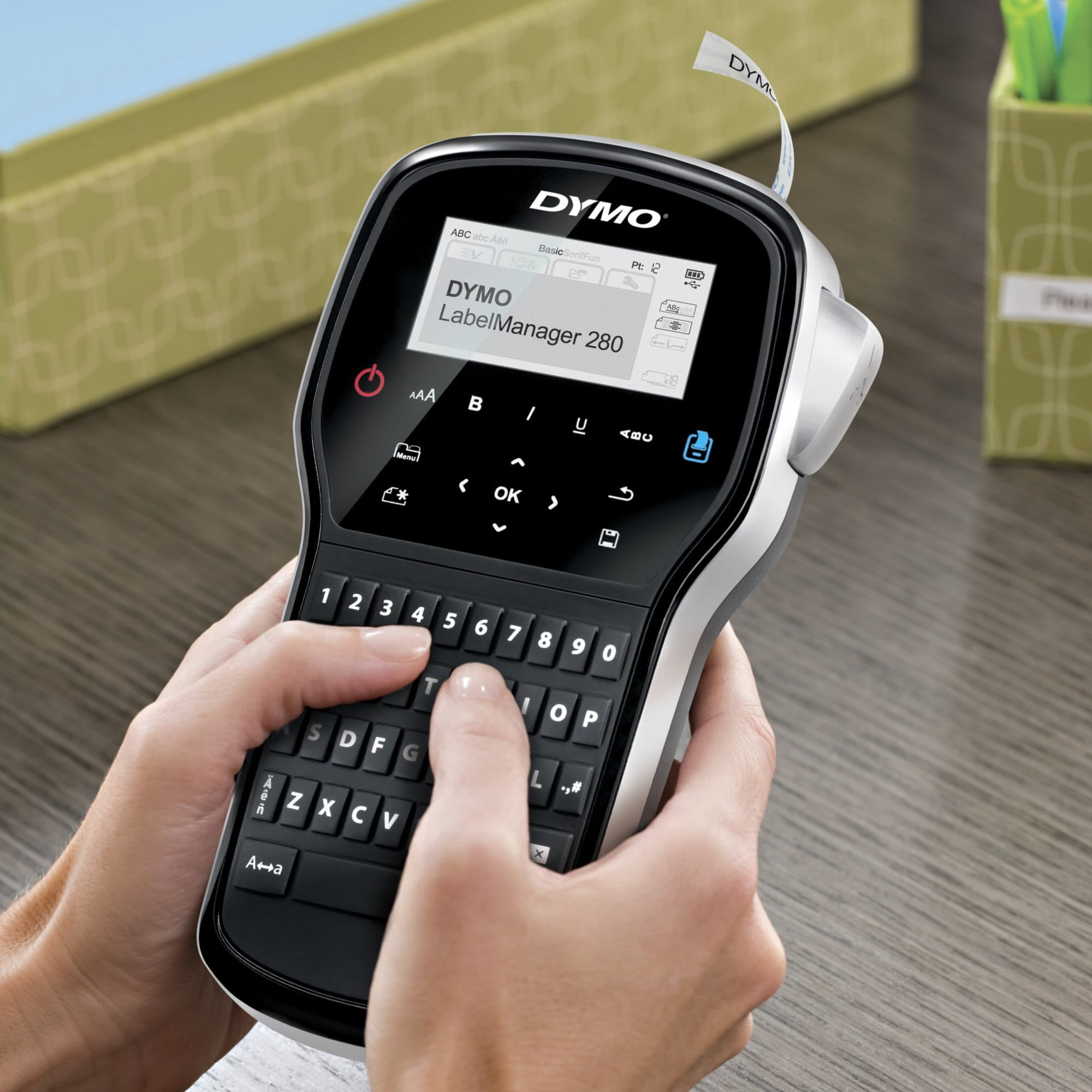 DYMO Label Maker | LabelManager 280 Rechargeable Portable Label Maker, Easy-to-Use, One-Touch Smart Keys, QWERTY Keyboard, PC and Mac Connectivity, For Home & Office Organization