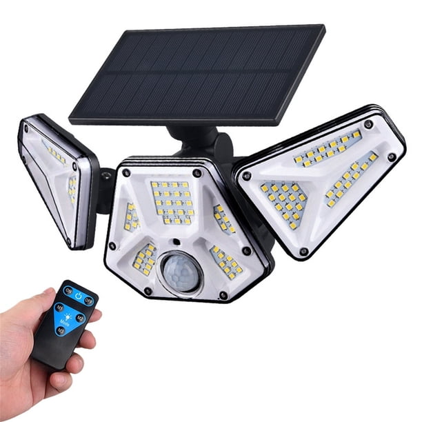 Luz Solar para Exteriores con Control Remoto, Luz de Seguridad Solar para Exteriores, Luz Impermeable de 113 LED para Porche y Pared Al Aire Libre