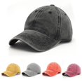 thumbnail image 1 of Gorra de béisbol retro ajustable lavable de algodón $ Gorra retro clásica de color sólido de bajo perfil $ Gorra de béisbol retro de moda urbana que combina con todo, 1 of 4