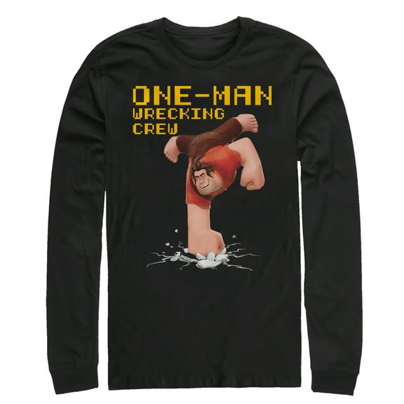 Men's Ralph Breaks the Internet Wrecking Crew  Long Sleeve Shirt Black 2X Large