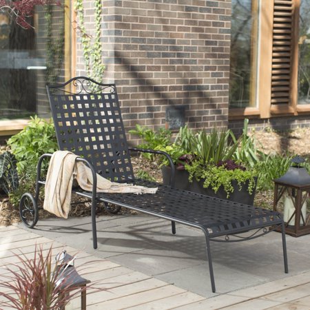 - Belham Living Capri Wrought Iron Multi-Position Single Outdoor Chaise Lounge