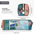 thumbnail image 3 of Cauagu Coastal Cat By The Window Print Leather Pencil Pen Case - Stationery Bag Portable Stationery Bag Big Capacity Pencil Pouch Cosmetic Organizer Bag for Men & Women, 3 of 7