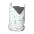 thumbnail image 1 of Nautical Laundry Bag, Marine Theme Fish Colony in Childish Style Underwater Life Simple Monochrome, Basket with Handles Drawstring Closure for Laundromats, 13" x 19", Sky Blue White, by Ambesonne, 1 of 4