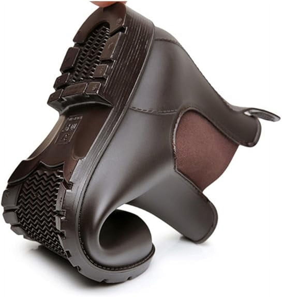Cyiecw Women's Short Rain Boots Waterproof Anti Slip Rubber Ankle Chelsea Booties Rainboots for Women, Brown, Size 10
