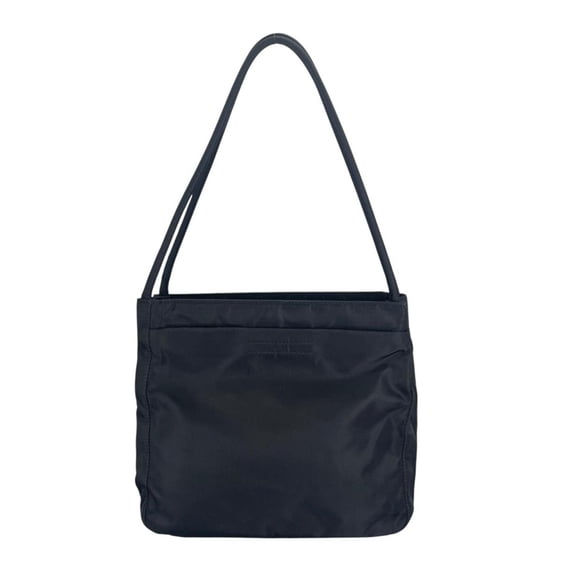 Pre-Owned PRADA Prada Triangle Logo Handbag Nylon Black Women's